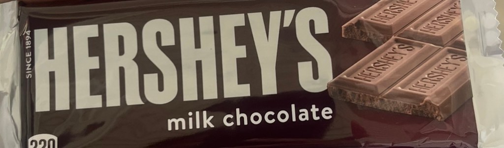 Hershy's chocolate bar wrapper.