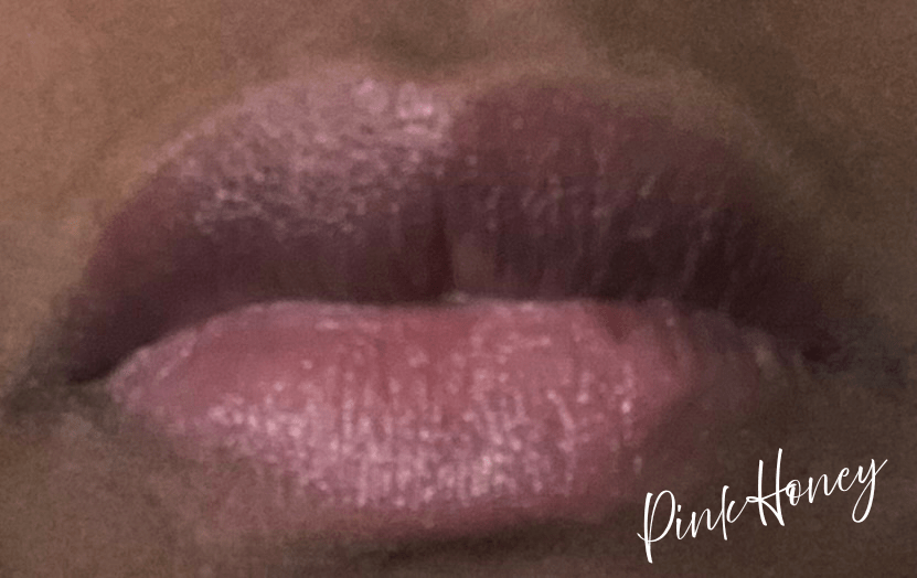 Clinique Pink Honey worn on deep skin.