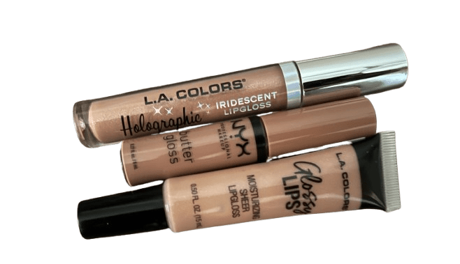 La Colors Heavenly
Nyx Madeline
La Colors Glossy Lips Peachy Keen gloss tubes picture.