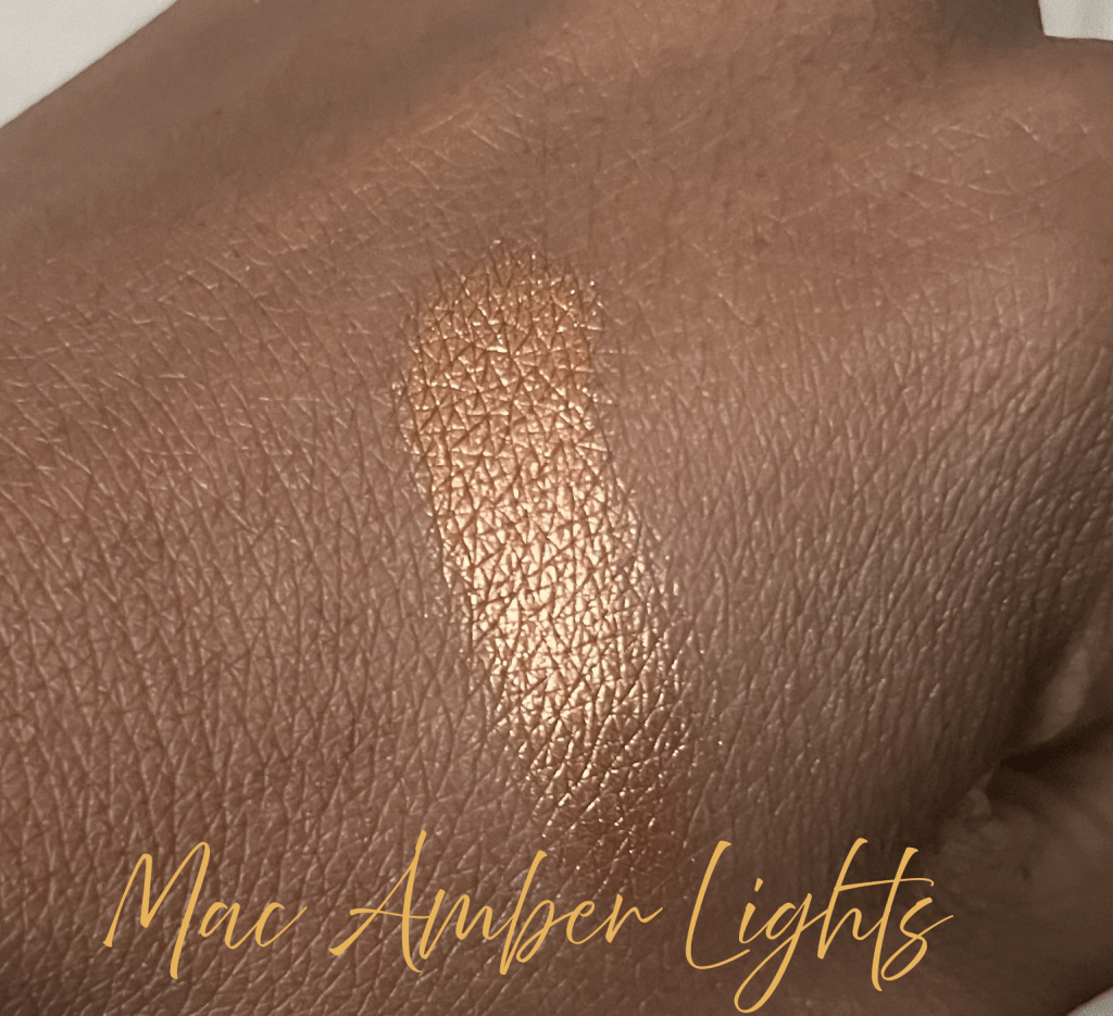 Mac Amber Lights Eyeshadow on brown skin.