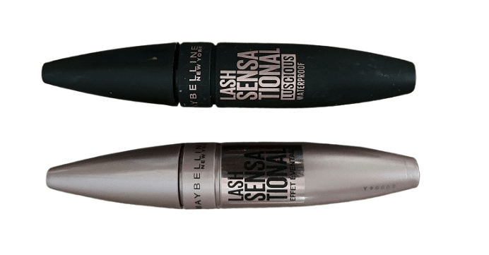 Maybelline Lash Sensational Mascara Water Soluble and Waterproof.